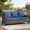 1PC-Patio Sofa, variant on Opohoro 73.2" Outdoor Wicker 3-Seat Sofa, Weather Resistant Rattan Patio Furniture with Deep Seat for Deck Backyard Porch,Gray/Blue