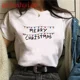 thumbnail image 2 of Camiseta de Feliz Navidad de Papá Noel para mujer, camiseta de reno navidad, camiseta de manga corta Harajuku para chica, ropa femenina de los años 90, 2 of 5