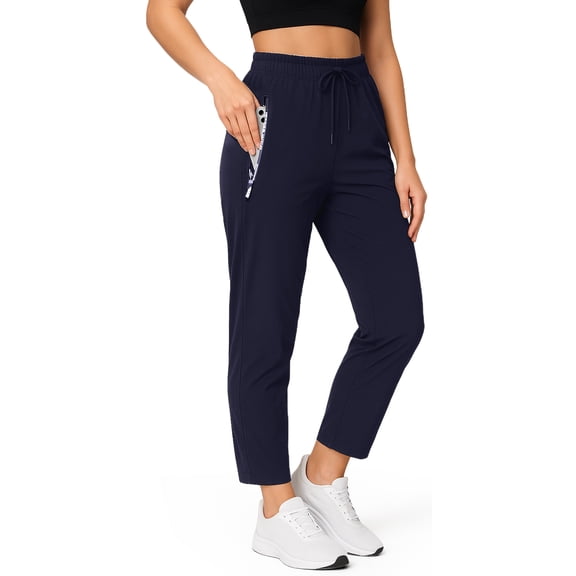 Stretch Active Pants for Women Over 50, Comfy Fit Quick Drying Lightweight Ice Silk Casual Pants