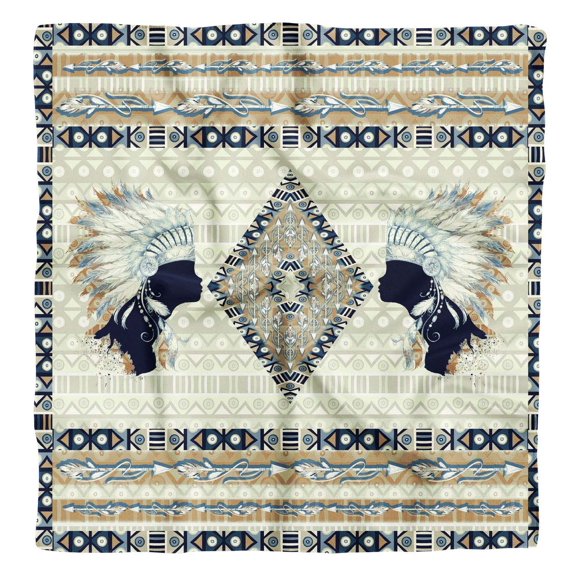 Phagun Green Tribal African Pure Silk Printed Head Bandanas Summer Neck Wrap Square&nbsp;Scarf