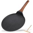 thumbnail image 1 of Poêle à Crêpes Antiadhésive pour Tortillas Crêpes, Poêle Dose Tawa pour Roti, Induction, Poêle Plate Ronde, Plaque de Cuisson (9,5 Po), 1 of 7