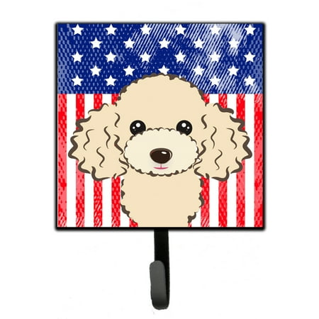 

Carolines Treasures BB2188SH4 American Flag and Buff Poodle Leash or Key Holder 7Hx4.25W multicolor