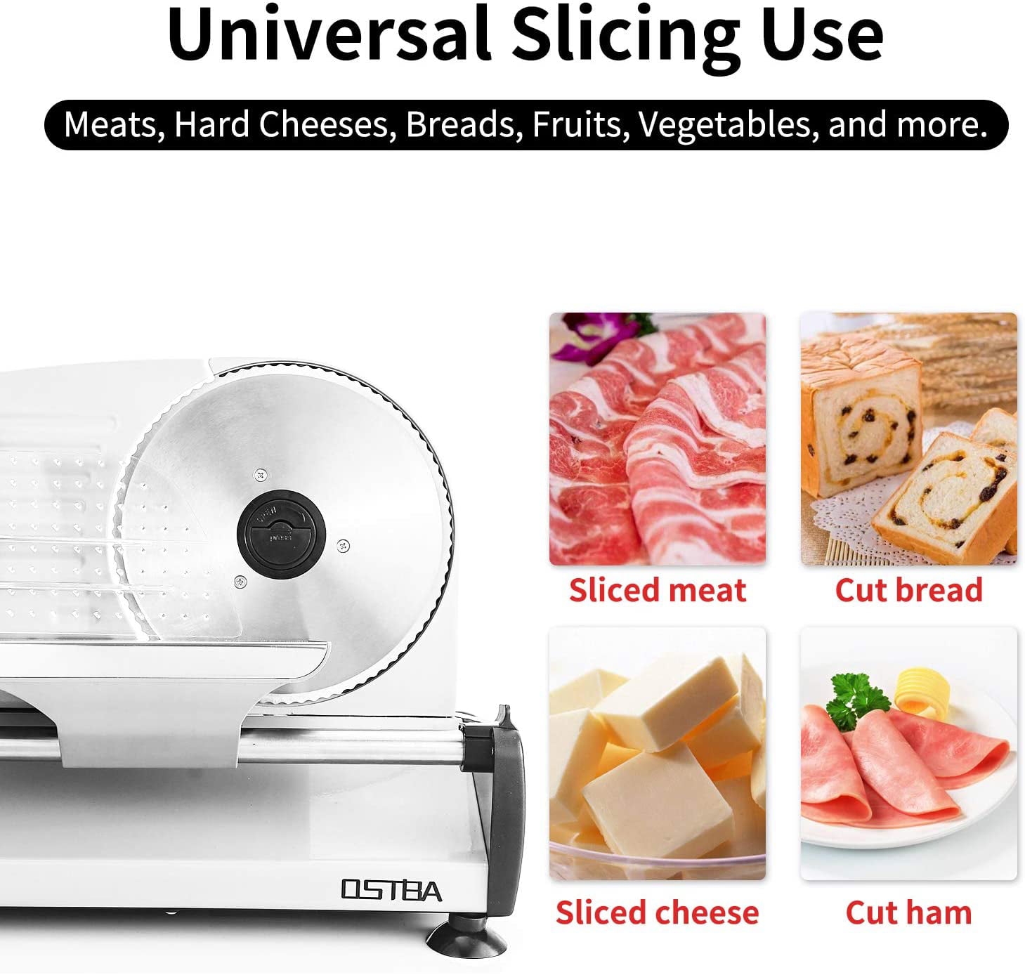 7.5" Blade SL518 Ostba Meat Slicer Electric Deli Food Slicer Machine 