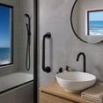 thumbnail image 3 of Westbrass 24" x 1.5" Stainless Steel Grab Bar with Flanges and Screws – ADA Compliant, Matte Black, 3 of 13