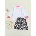 thumbnail image 4 of Qmyliery Kids Girls Suit, Long Sleeve Heart Pattern Tops+Printed Short Skirt White, 4 of 9