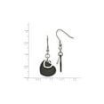 thumbnail image 3 of Gem & Harmony Stainless Steel Black Polished Heart Post Dangle Earrings, 3 of 5