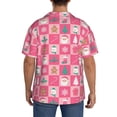 thumbnail image 3 of Lsque Pink Christmas Cheer print Men's Cuban Collar Short Sleeve Shirt Summer Beachwear Casual Button Down Fashionable Vacation Leisure Shirt-3X-Large, 3 of 7