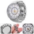 thumbnail image 3 of 1pc Elegante Reloj de dedo Mini anillo de moda Reloj de cuarzo Joyas para mujeres Hombres (Plata), 3 of 5