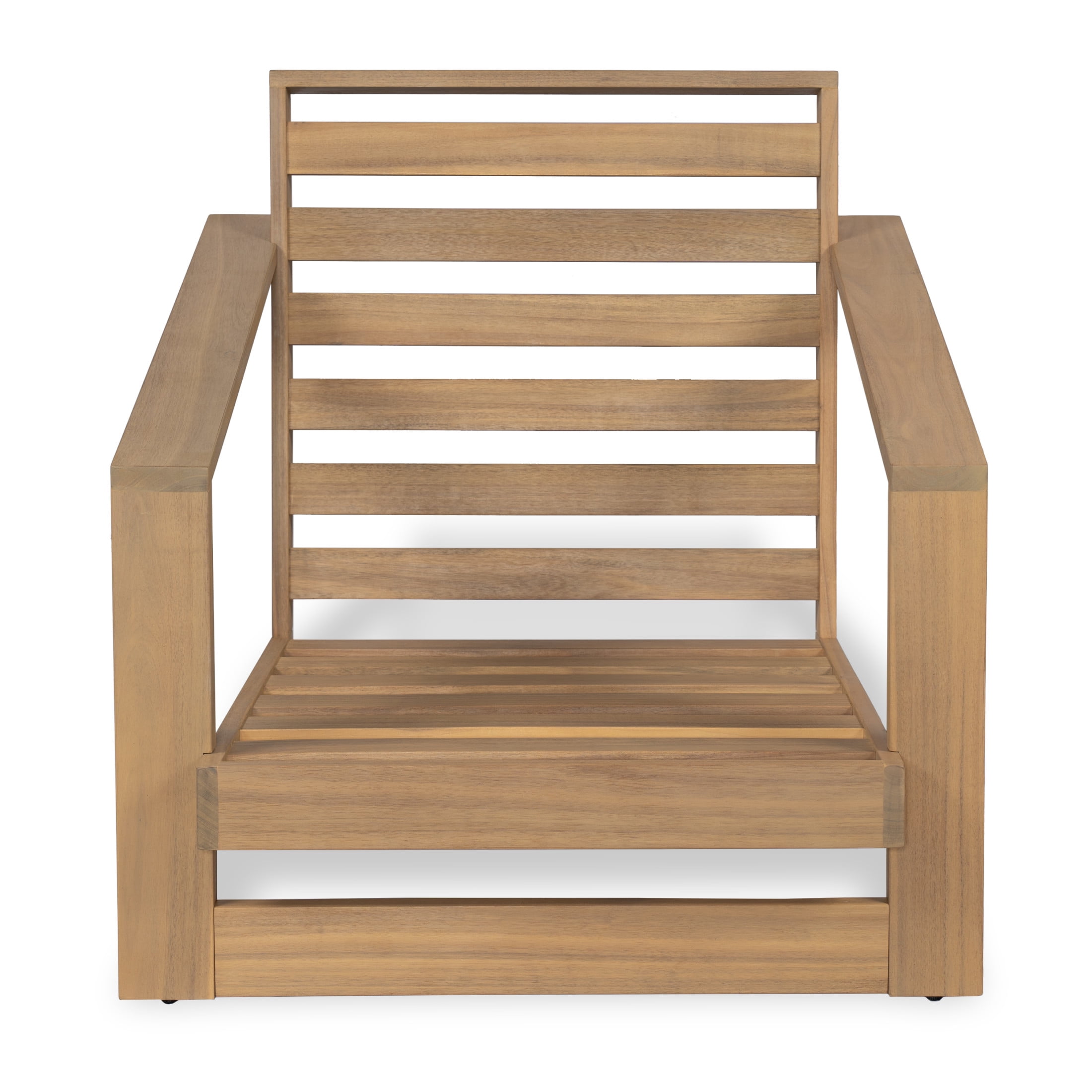 Christopher Knight Home Outdoor Patio Lounge Chairs with Cushions, Acacia Wood Frame, Light Teak+Beige, Set of 2
