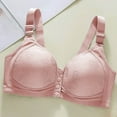 thumbnail image 6 of SMihono Moona Bra - Front Closure Breathable Bra for Seniors, Moona Bra Womens Solid Lace Wireless Push up Bra Pink 44/100, 6 of 6