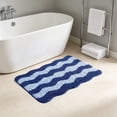 thumbnail image 5 of MMJ Bathroom Rugs Wave Pattern Bath Mat 15.7x23.6in Soft Absorbent Non Slip Shower Floor Rug, 5 of 7