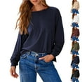 thumbnail image 6 of FAIWAD Long Sleeve Tops for Women Pleated Long Sleeve Crewneck Shirts Trendy Casual Clothes, 6 of 6