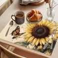 thumbnail image 3 of American Pastoral Sunflower Placemats Set of 6, Butterfly Retro Flower Non-Slip Place Mats Washable Table Mats for Kitchen Dining Table Decorations Indoor/Outdoor, 3 of 9