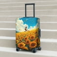 thumbnail image 6 of Hirioo Clear Sky Sunflower for Elasticity Suitcase Cover (No luggage Included) Durable Luggage Protector Fits 18-32 Inch Luggage-X-Large, 6 of 7