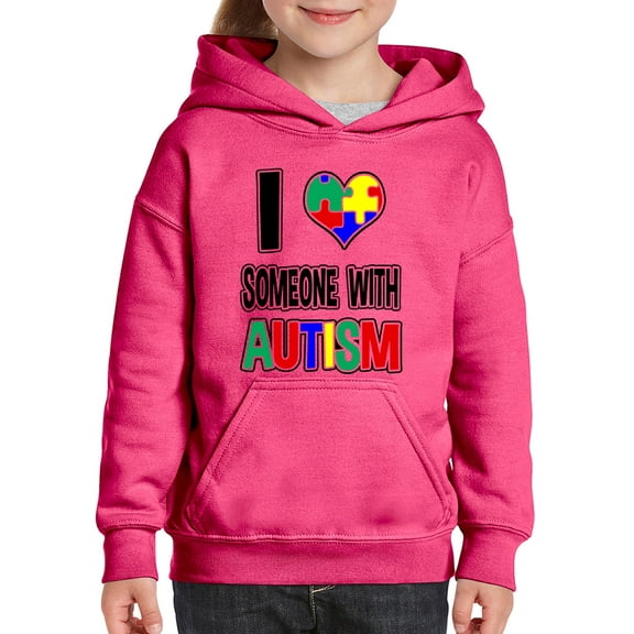 Normal is Boring - Big Girls Hoodies and Sweatshirts, up to Big Girls Size 24 - I Love Someone With Autism