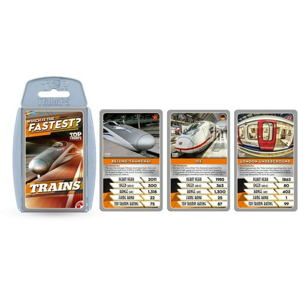 Fastest Trains Top Trumps Playing Card Game