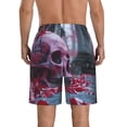 thumbnail image 3 of Kdxio Gothic Red Skull Cemetery Pattern Mens Casual Shorts - Drawstring Summer Beach Sports Shorts for Men, 3 of 5