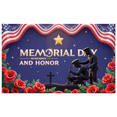 thumbnail image 3 of Patriotic Decor Memorial Day Banner Red Poppy Decoration Remember and Honor for Ceremonies Events Military Occasions, 3 of 8