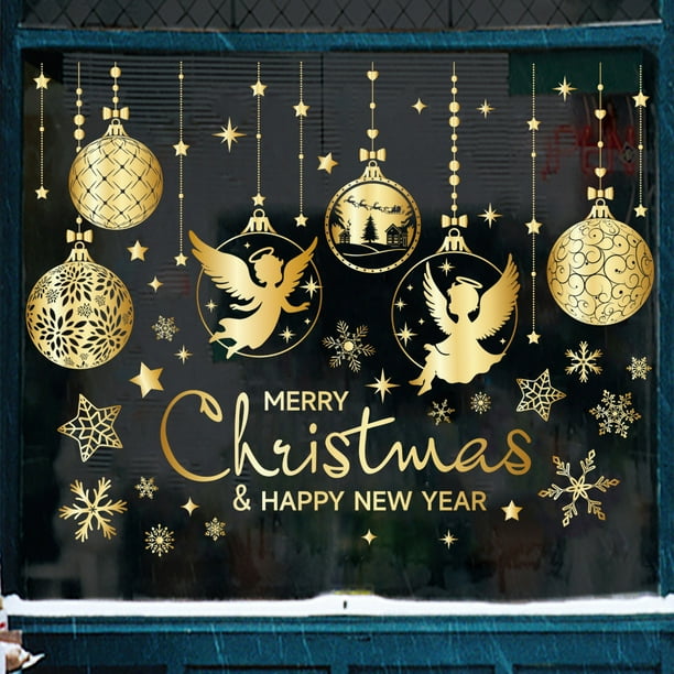 Pegatinas removibles de árbol de Navidad para ventanas | Calcomanías de PVC coloridas para superficies de vidrio y cerámica | Decoración navideña reutilizable y resistente a rayones | Fáciles de