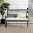 thumbnail image 3 of Walker Edison 48" Outdoor Patio Wood Loveseat With Cushions - Grey Wash, 3 of 17