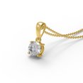 thumbnail image 3 of 3.00 Ct Round Moissanite Diamond 925 Sterling Silver Gold Vermeil Solitaire Ring Pendant Earring Set, 3 of 5