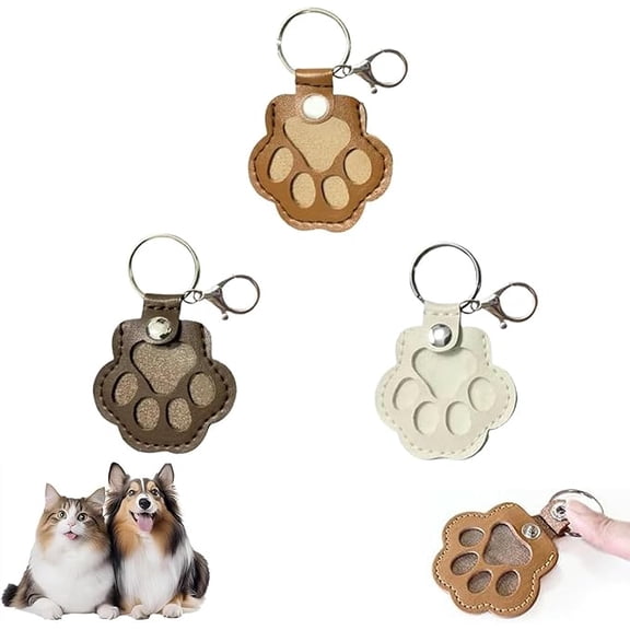 3 Pcs Dog Fur Storage Keychain,Dog Hair Keychain,Pet Memorial Gifts for Bag Purse Paw Charm Key Holder