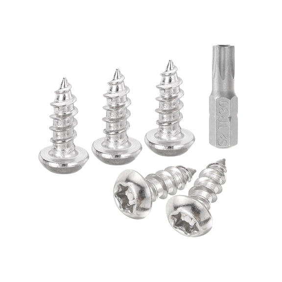 20pack M6 x 12mm Button Head Torx Security Sheet Metal Screws with T30 Bit