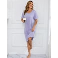 thumbnail image 5 of PinkBeautiM Nightgowns for Women V Neck Pajamas Dress Short Sleeve Soft Sleepwear, 5 of 7