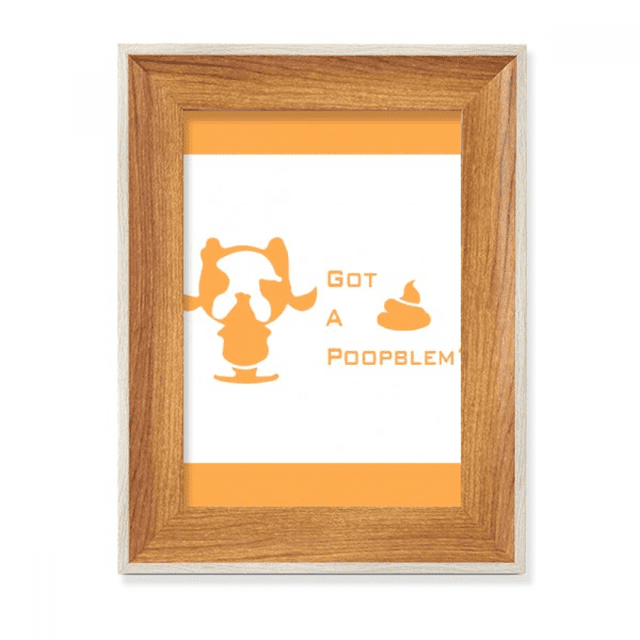 Fierce Boston Terrier Poop Problem Desktop Wooden Photo Frame Display Picture Art Painting Multiple Sets