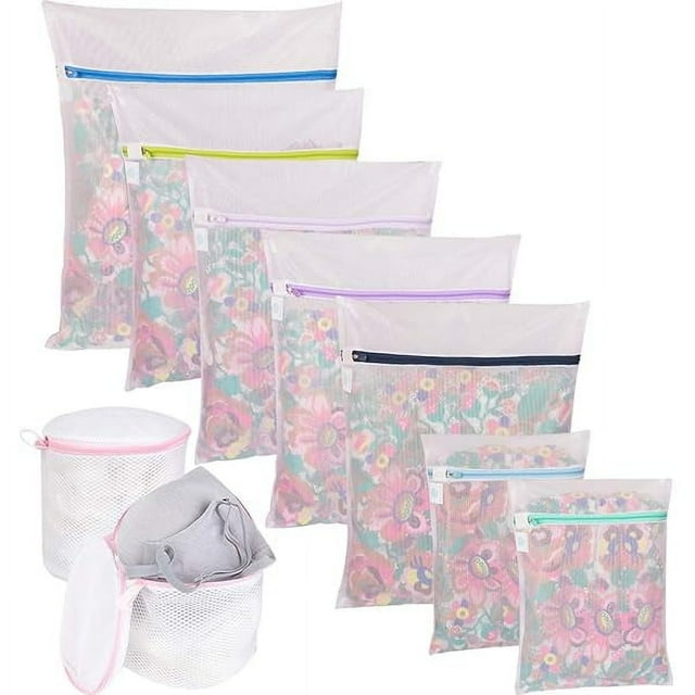 HAYAN9Pcs Mesh Laundry Bag for Delicates, Lingerie Bags for Laundry - (1 Large & 4 Medium & 2 Small & 2 Bra Bags) for Garment, Underwear, Sock, Baby Clothes, Sweater, Travel, Washing Machine