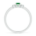 thumbnail image 2 of ANGARA Natural Classic Emerald and Diamond Three Stone Engagement Ring in Sterling Silver for Women (Size-4mm) | May Birthstone, Birthday, Anniversary, Jewelry Gift for Women | Natural Emerald Ring, 2 of 10