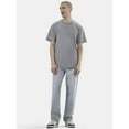 thumbnail image 3 of No Boundaries Flat Grey Basic Crewneck Tee with Short Sleeves, 2-Pack, Men's, 3 of 7