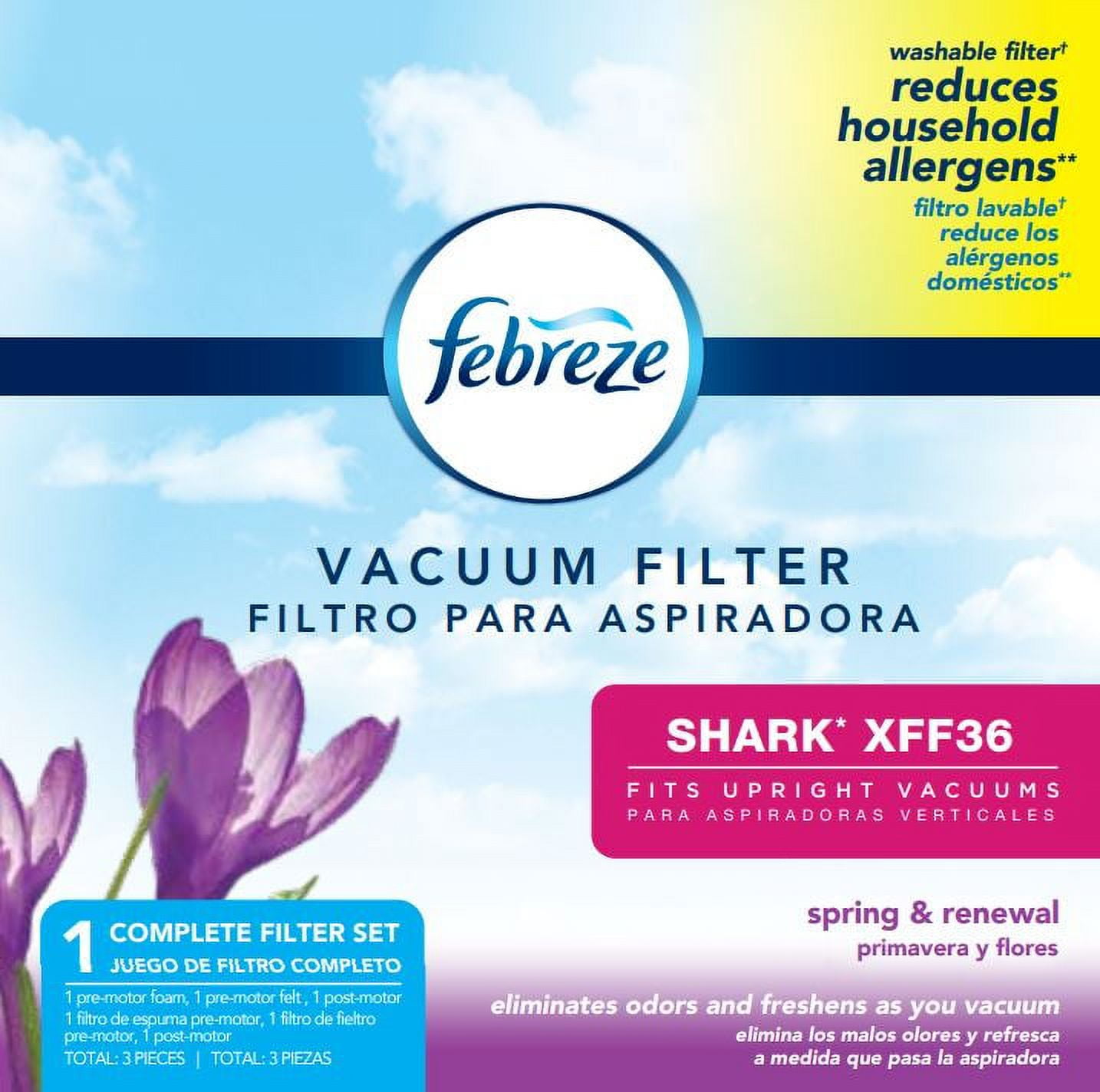 (2 pack) Febreze Spring & Renewal Scent SHARK XFF36 Vacuum Filter, 1 CT, 2696
