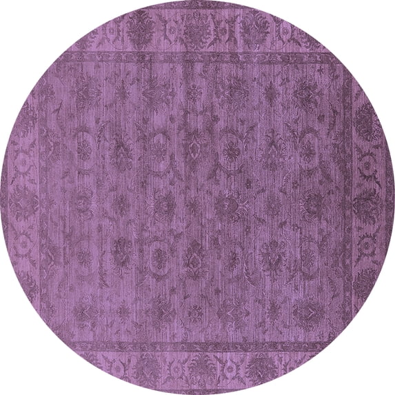 Ahgly Company Indoor Round Oriental Blue Industrial Area Rugs, 7' Round
