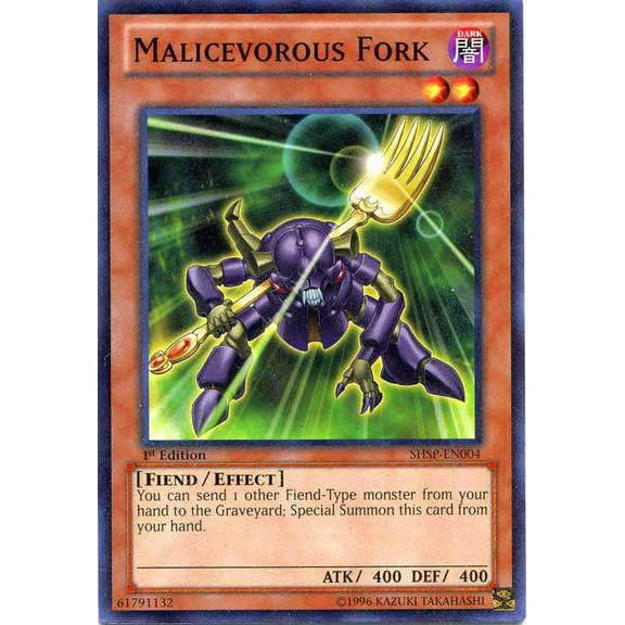 YuGiOh Shadow Specters Common Malicevorous Fork SHSP-EN004