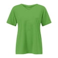 thumbnail image 5 of Green Tshirts for Women Plus Size V Neck T Shirts Women Short Sleeve Tops Casual Summer Tshirts Loose Fit Tee Going Out Tops for Women, 5 of 5