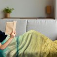 thumbnail image 3 of Beach Soft Flannel Fleece Throw Blanket, View of the Sea in Grunge and Retro Style Horizon Cloudy Sky Summer, Cozy Plush for Indoor and Outdoor Use, 70" x 90", Earth Yellow Turquoise, by Ambesonne, 3 of 5