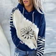 thumbnail image 3 of Fesfesfes Women Hooded Hoodie Printing Loose Color Matching Casual Long Sleeve Tops Tops on, 3 of 4
