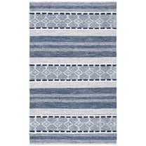SAFAVIEH Striped Kilim Anselmo Striped Area Rug, Navy/Ivory, 4' x 6'
