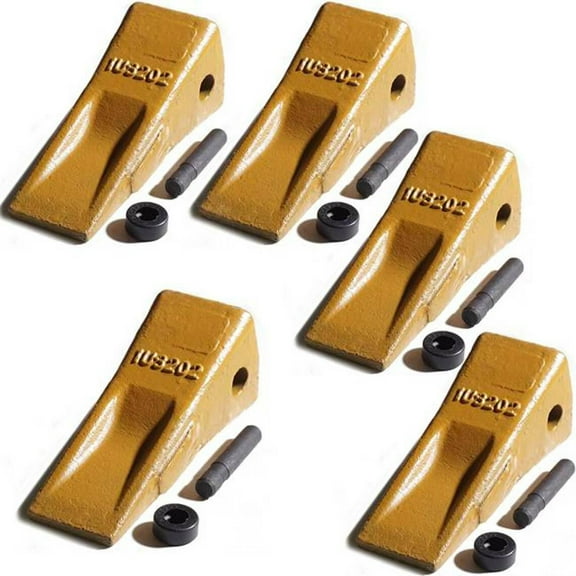 Set of 5 - 1U3202 Bucket Teeth Side Pin 8E6208 Retainer CAT J200 Digger Long