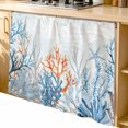 thumbnail image 2 of Coastal Coral Cabinet Curtain 35"Wx35"L,Dustproof Under Sink Skirt with Self Adhesive Tape,Blue Ocean Starfish Turtle Watercolor Cabinet Curtain Cover for Kitchen Sink,Bathroom Vanity,Laundry Room, 2 of 9