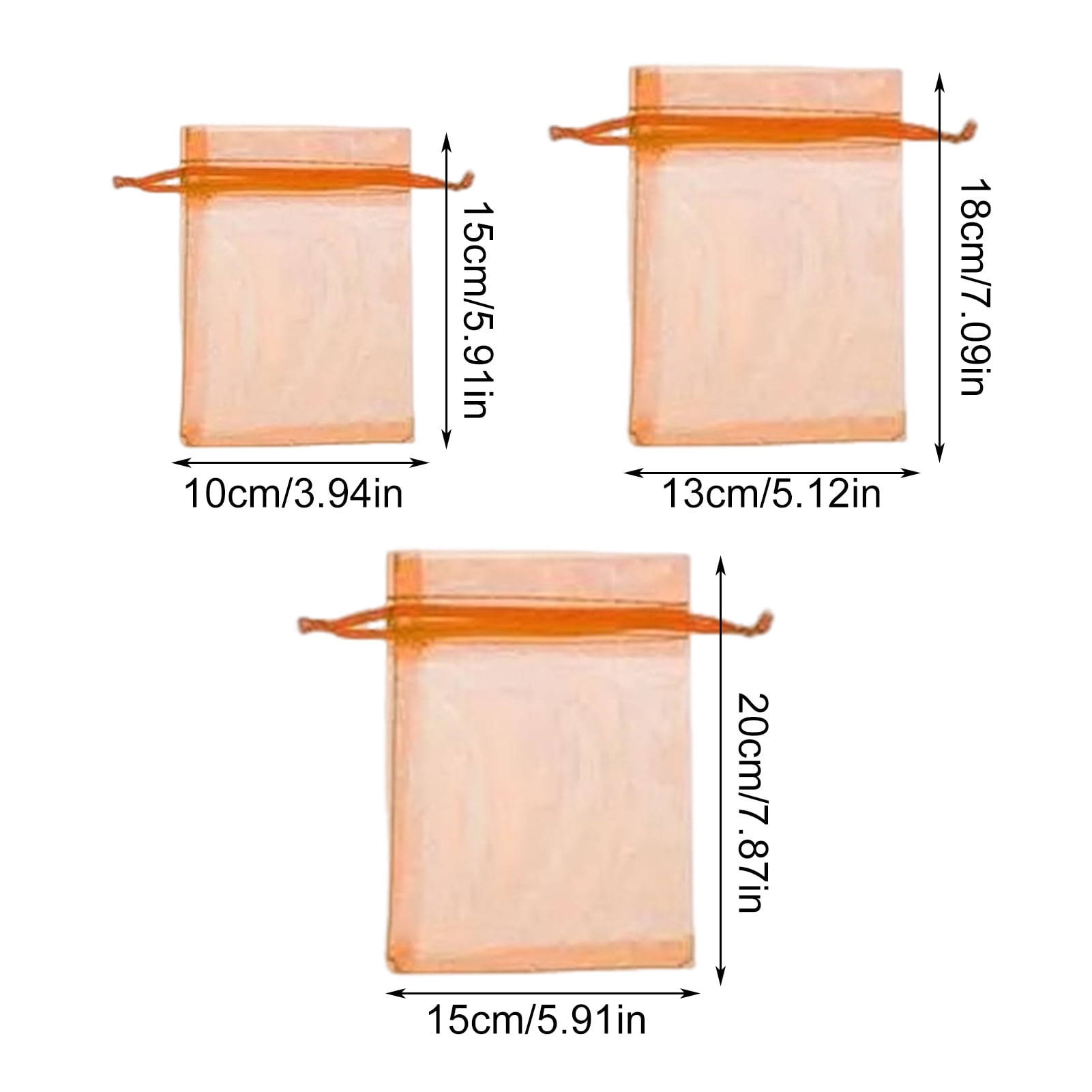 OIUR 100Pcs Organza Bags Large Capacity Vibrant Color Multipurpose Party Favor Mesh Bags Drawstring Jewelry Gift Bags