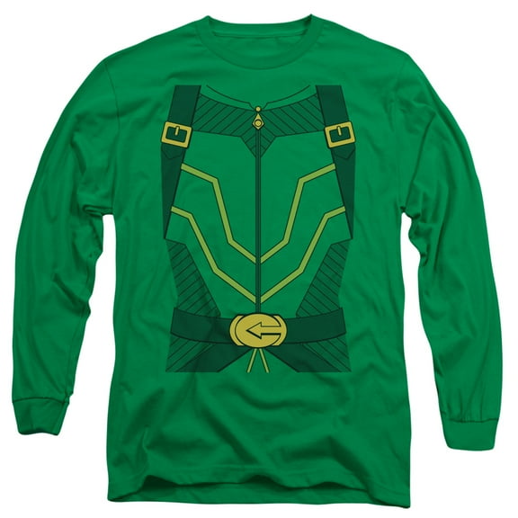 JLA Justice League Arrow Costume Long Sleeve Adult 18/1 T-Shirt Kelly Green