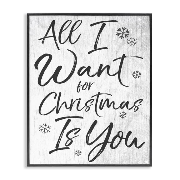 Stupell Industries Traditional All I Want For Christmas Is You Black Framed Giclee Art, 11 x 14, by Lil' Rue