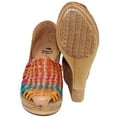 thumbnail image 4 of The Western Shops Womens Leather Mexican Huarache Sandal, Wedge Platform Sandals, 4 of 5