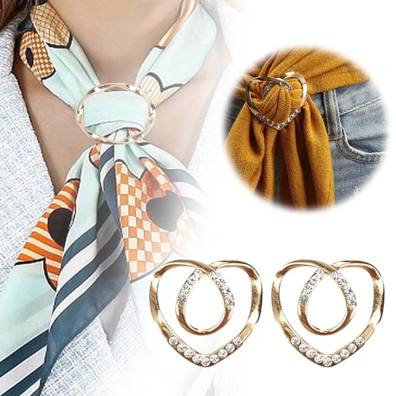Fashion Accessories Buttons Stylish Scarf Clip High-End Clothing Accessory Pearl Rhinestone Decoration Gold Plating