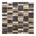 thumbnail image 2 of Sample - Modket Brown Crackle Glass Mother of Pearl Shell Natural Stone Mosaic Tile Backsplash, 2 of 6