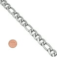 thumbnail image 3 of Men's 11.5mm Chunky High-Polished Stainless Steel Flat Figaro Chain Necklace, 24 inches, 3 of 7