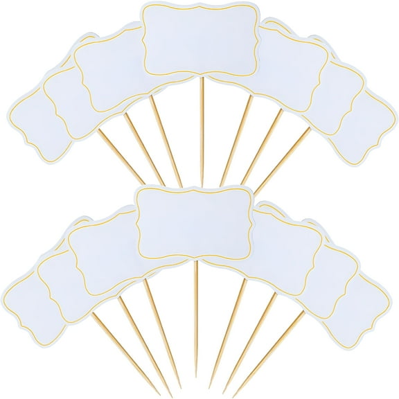 ACDANC 56PCS Party Food Labels for Buffet,Mini Chalkboard Signs for Food,Blank Toothpick Flags Cocktail Sticks Party Food Flags for Buffets to Write On,Cupcake Toppers Cheese Labels