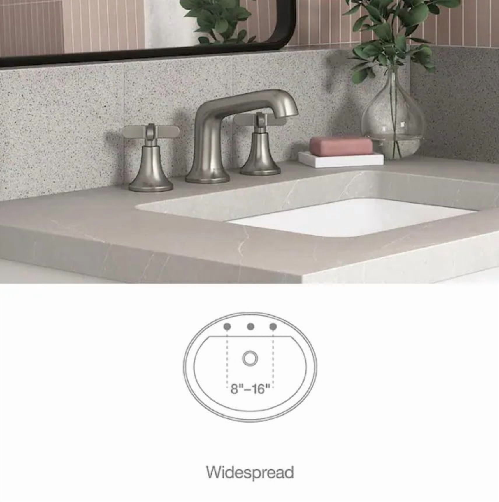 KOHLER Setra 8 in. Widespread 2-Handle Bathroom Faucet in Vibrant Brushed Nickel